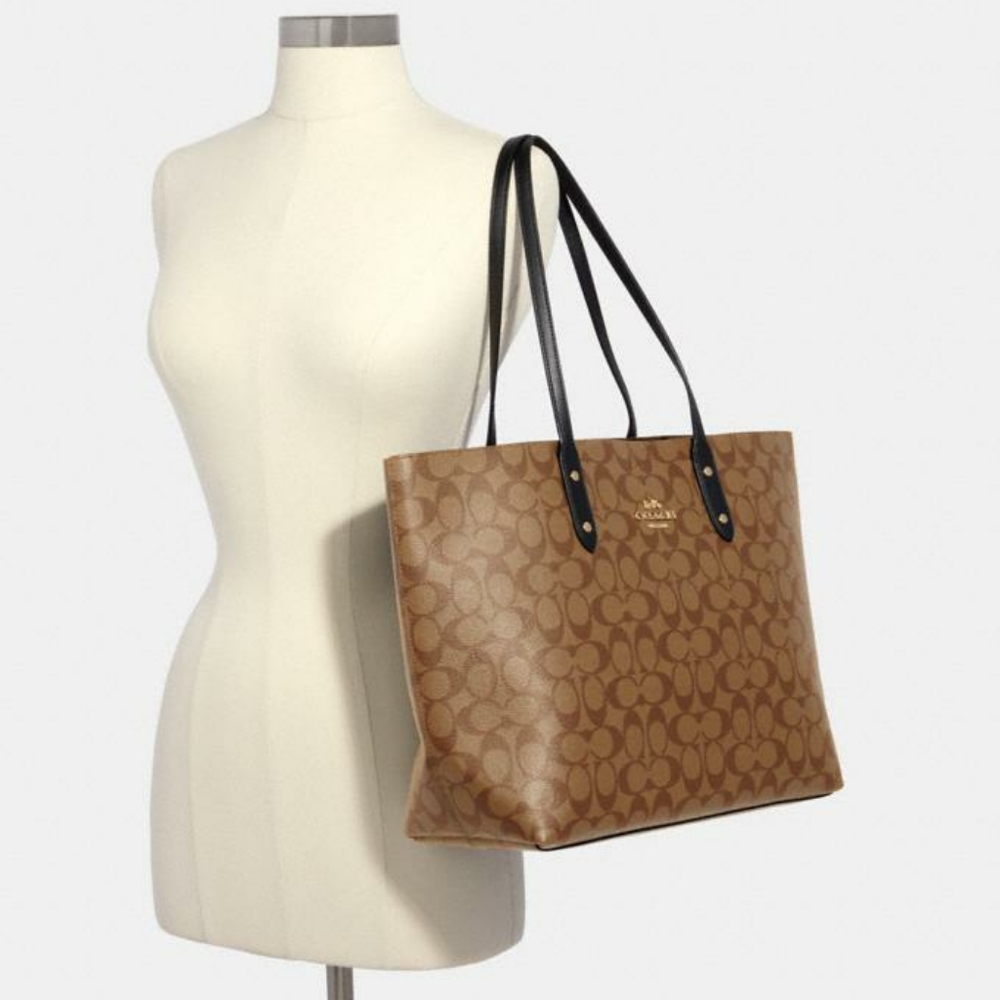 ⚜COACH TOWN TOTE IN SIGNATURE CANVAS AND WALLET - Picture 9 of 10